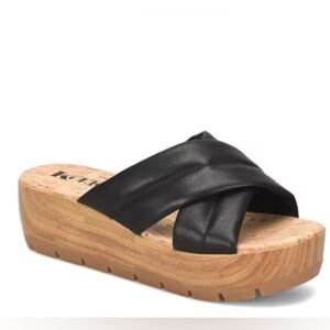 Kork faithe black wedge sandals new in box 6 m (36.5)